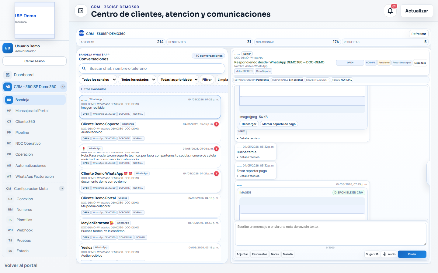 CRM bandeja sanitizada