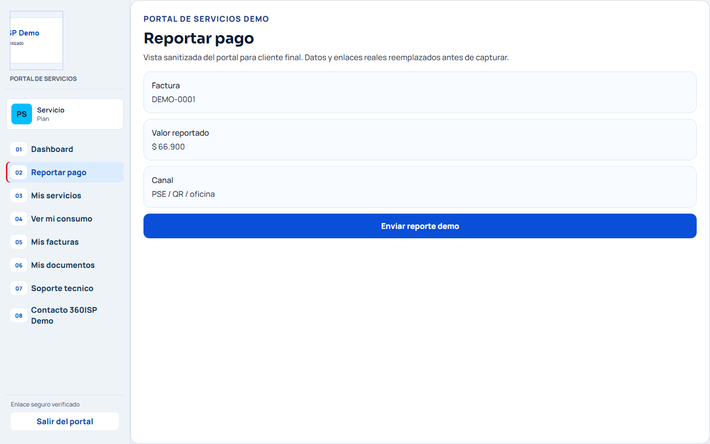 Portal reportar pago sanitizado