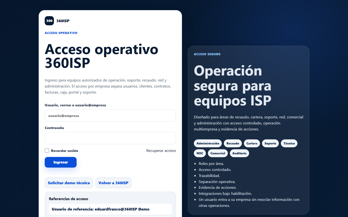 Login multiempresa sanitizado
